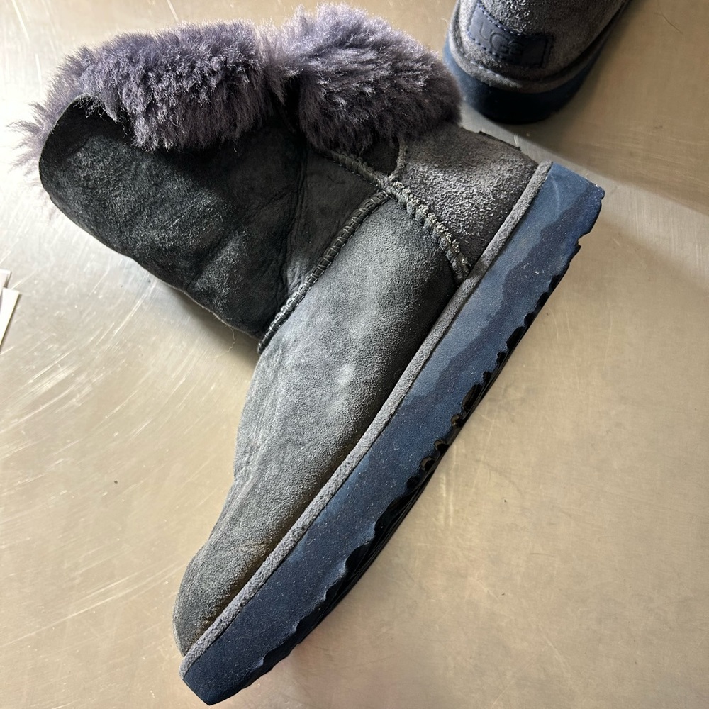 Ugg Blue Shearling Short Boots - Size 5